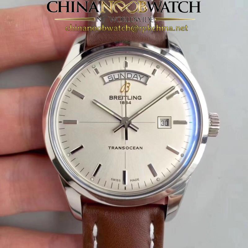 Replica Breitling Transocean Day & Date A4531012/G751/437X/A20BA.1 V7 Stainless Steel Silver Dial Swiis 2836-2