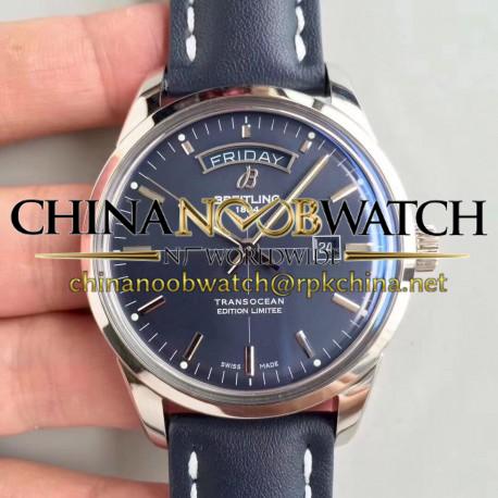 Replica Breitling Transocean Day & Date A453109T/C921/731P V7 Stainless Steel Blue Dial Swiis 2836-2