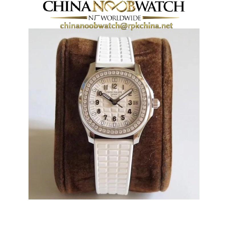 Replica Patek Philippe Aquanaut Luce Ladies 5067A-024 N Stainless Steel & Diamonds White Dial Swiss 324SC