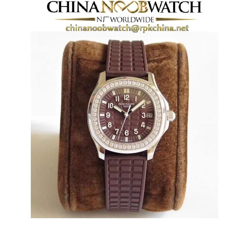 Replica Patek Philippe Aquanaut Luce Ladies 5067A-023 N Stainless Steel & Diamonds Chocolate Dial Swiss 324SC