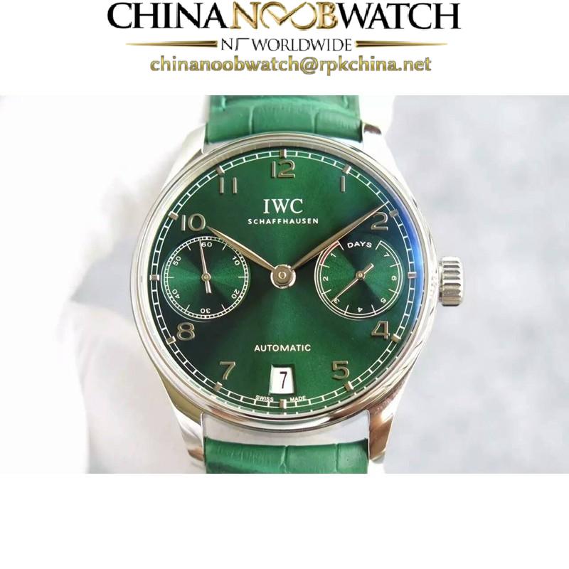 Replica IWC Portuguese IW5007 YL V4 Stainless Steel Green Dial Swiss 52010