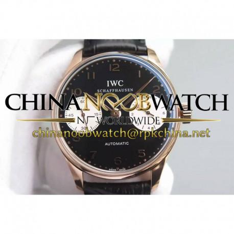 Replica IWC Portuguese IW5001 YL V3 Rose Gold Black & White Dial Swiss 52010