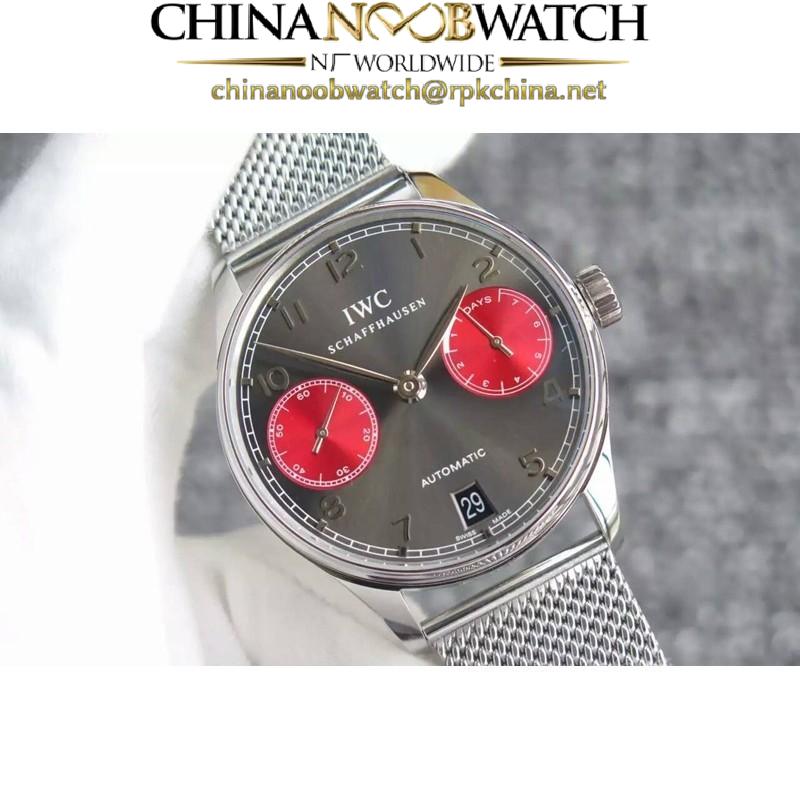 Replica IWC Portuguese IW5007 YL V3 Stainless Steel Grey & Red Dial Swiss 52010