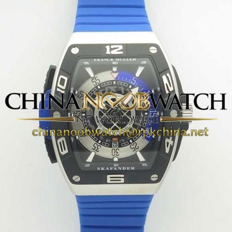 Replica Franck Muller Skafander SKF 46 DV SC DT N Stainless Steel Blue Skeleton Dial M8215