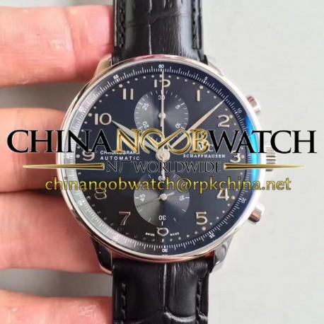 Replica IWC Portugieser Chronograph IW371447 ZF Stainless Steel Black Dial Swiss 7750