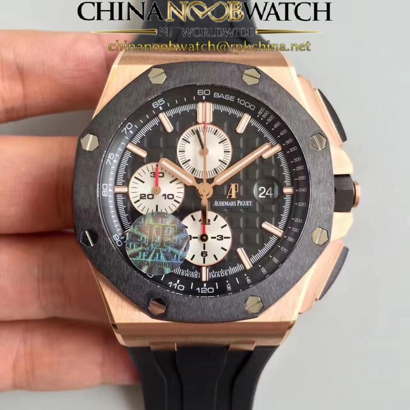 Replica Audemars Piguet Royal Oak Offshore 26401RO.OO.A002CA.01 JF V2 Rose Gold Black Dial Swiss 3126