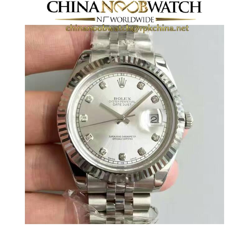 Replica Rolex Datejust II 116334 41MM N Stainless Steel Rhodium & Diamonds Dial Swiss 2836-2