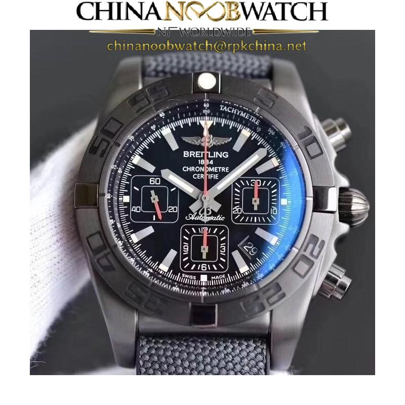 Replica Breitling Chronomat 44 Blacksteel MB0111C3/BE35 GF PVD Black Dial Swiss 7750