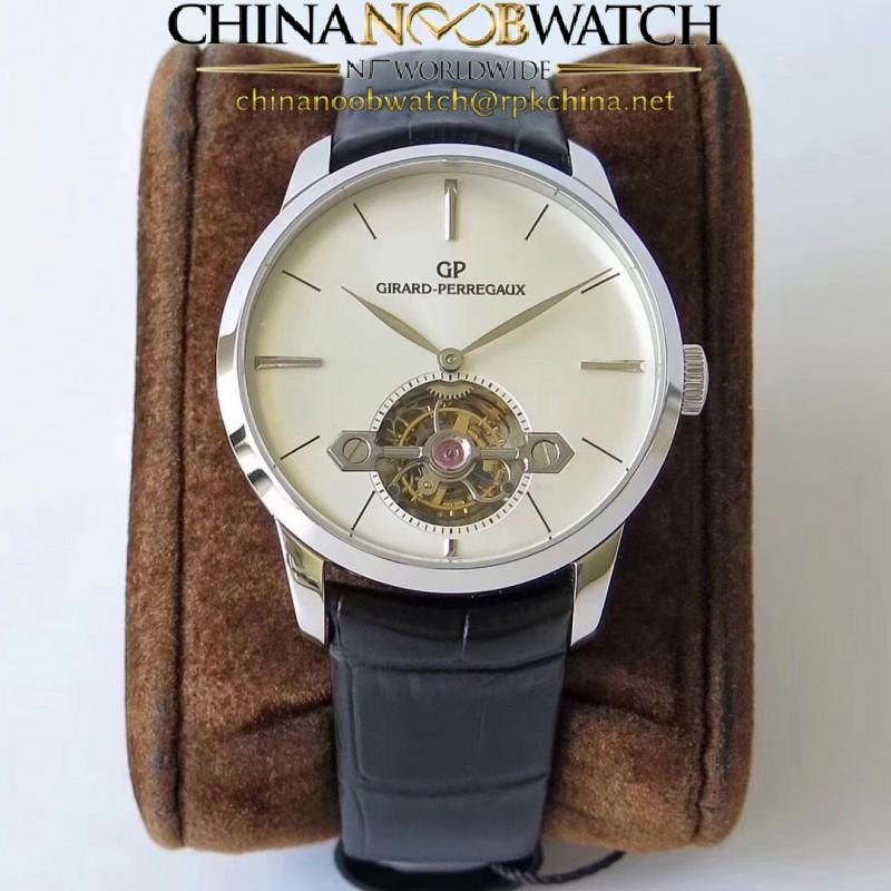 Replica Girard Perregaux 1966 Tourbillon Sous Pont D'Or 99535-53-131-BK6A N Stainless Steel White Dial Swiss Tourbillon