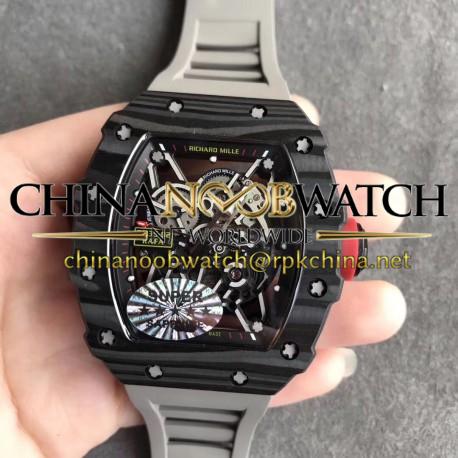 Replica Richard Mille RM35-02 Rafael Nadal KV V2 Forged Carbon Black Skeleton Dial M8215