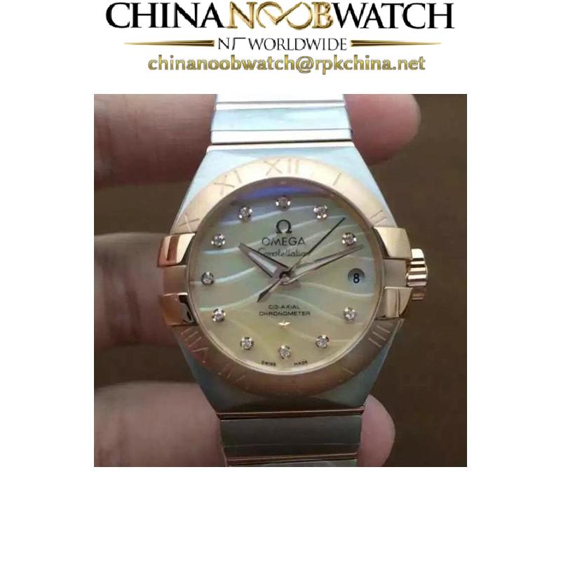 Replica Omega Constellation Double Eagle Lady 27MM Stainless Steel & Rose Gold Gold Dial Swiss 8520