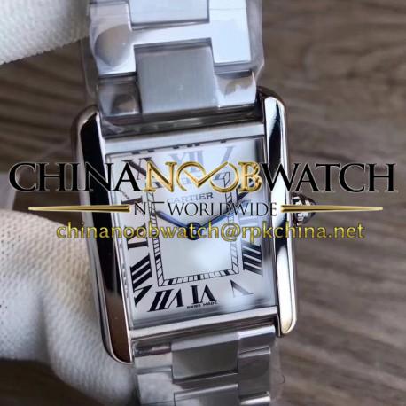 Replica Cartier Tank Solo Ladies 35MM W5200014 GP Stainless Steel Silver Dial Swiss Ronda Quartz