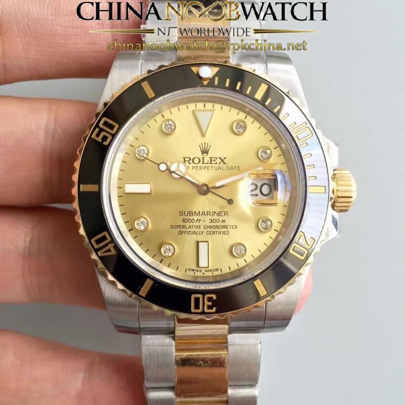 Replica Rolex Submariner Date 116613LN 2018 N V8S 24K Yellow Gold Wrapped & Stainless Steel Champagne Dial Swiss 3135