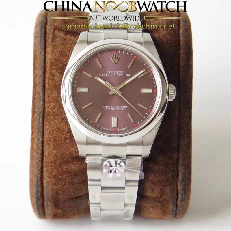 Replica Rolex Oyster Perpetual 39 114300 AR Stainless Steel 904L Red Dial Swiss 3132
