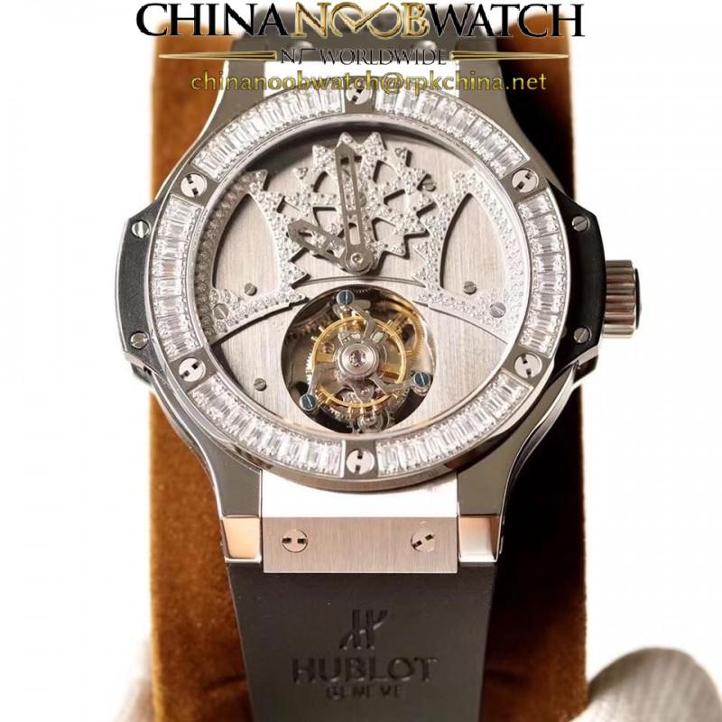 Replica Hublot Big Bang Tourbillon N Stainless Steel Stainless Steel & Diamonds Dial Swiss Tourbillon