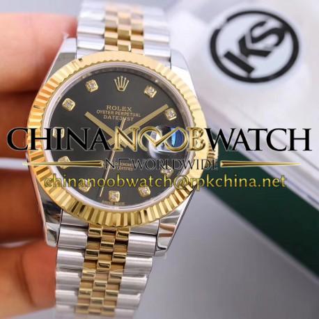 Replica Rolex Datejust II 116333 41MM KS Stainless Steel & Yellow Gold Black Dial Swiss 2836-2