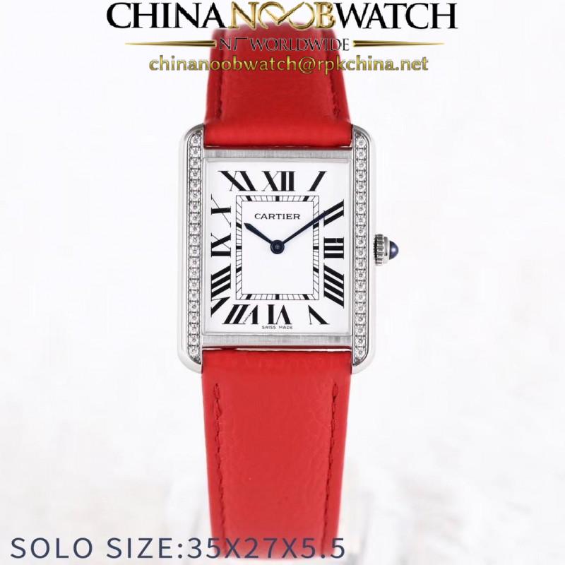 Replica Cartier Tank Solo Ladies 35MM AF Stainless Steel White Dial Swiss Ronda Quartz