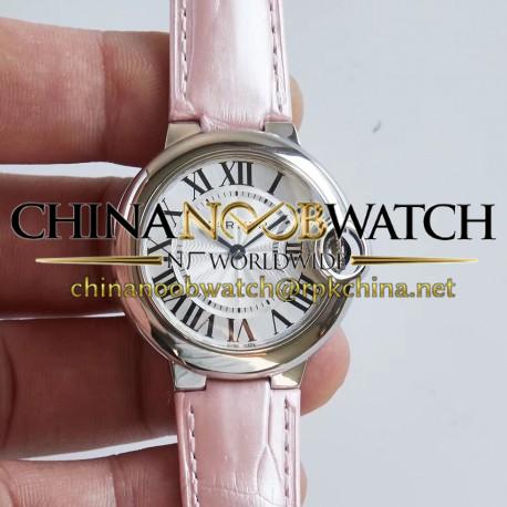 Replica Ballon Bleu De Cartier 33MM W6920086 AF Stainless Steel Silver Dial Swiss Ronda Quartz