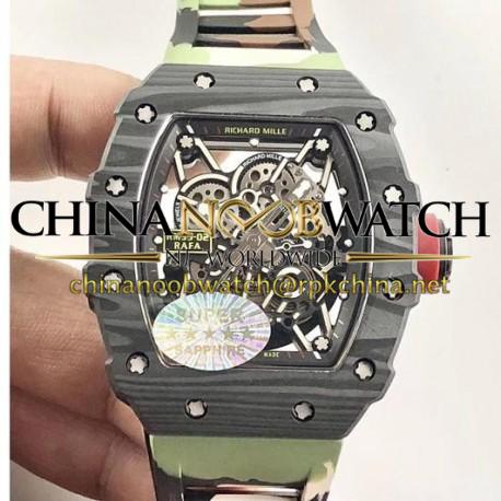 Replica Richard Mille RM35-02 Rafael Nadal KV Forged Carbon Skeleton Dial M8215