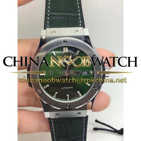 Replica Hublot Classic Fusion Titanium Green 38MM 542.NX.8970.LR JJ V2 Titanium Green Dial Swiss HUB1112