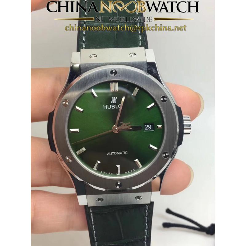 Replica Hublot Classic Fusion Titanium Green 38MM 542.NX.8970.LR JJ V2 Titanium Green Dial Swiss HUB1112