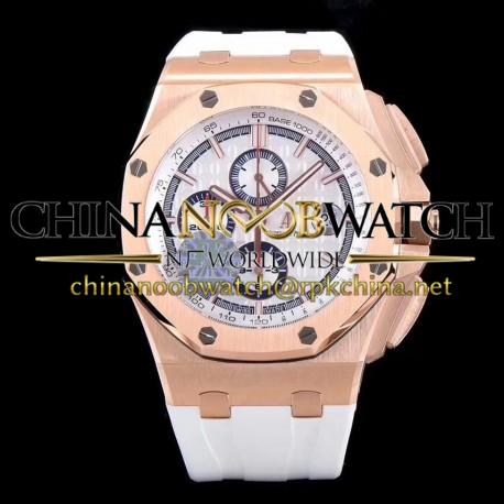 Replica Audemars Piguet Royal Oak Offshore 50 Byblos Saint-Tropez 26408OR.OO.A010CA.01.99 JF V2 Rose Gold White Dial Swiss 3126