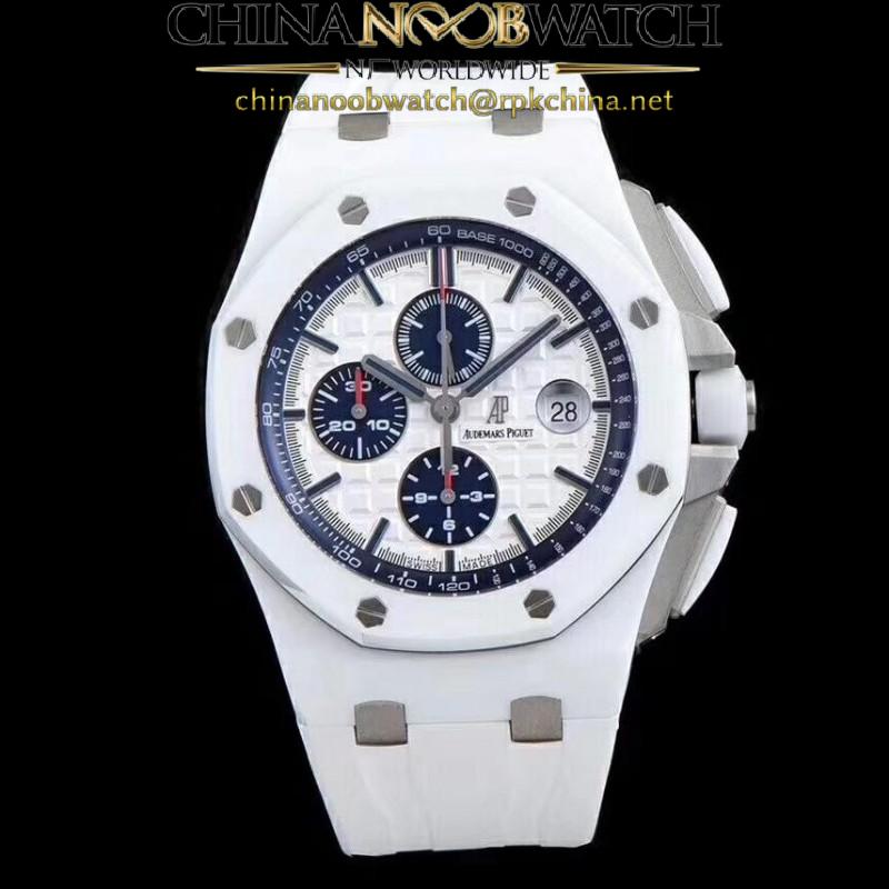 Replica Audemars Piguet Royal Oak Offshore 26402CB.OO.A010CA.01 JF V2 White Ceramic White Dial Swiss 3126