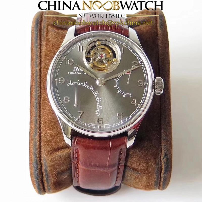 Replica IWC Portugieser Tourbillon Mystere Retrograde IW504601 ZF Stainless Steel Anthracite Dial Swiss Tourbillon