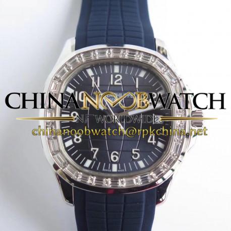 Replica Patek Philippe Aquanaut Jumbo 5167 KM Stainless Steel & Diamond Blue Dial Swiss 324SC