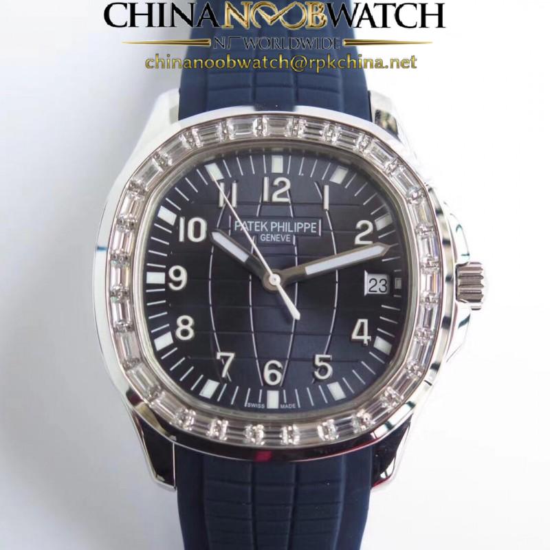 Replica Patek Philippe Aquanaut Jumbo 5167 KM Stainless Steel & Diamond Blue Dial Swiss 324SC