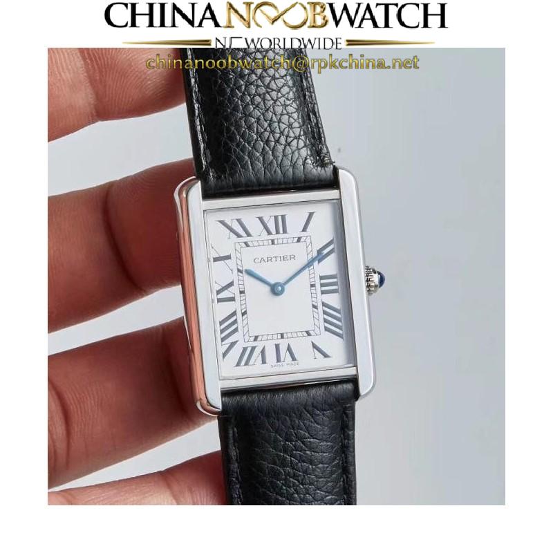 Replica Cartier Tank Solo Ladies 35MM WSTA0028 AF Stainless Steel Silver Dial Swiss Ronda Quartz