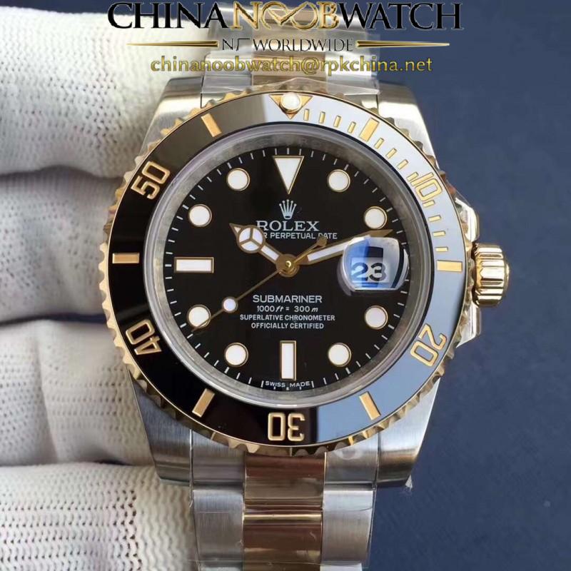 Replica Rolex Submariner Date 116613LN N V8S 24K Yellow Gold Wrapped & Stainless Steel Black Dial Swiss 2836-2