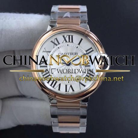 Replica Ballon Bleu De Cartier 33MM W2BB0023 V6 Stainless Steel & Rose Gold Silver Dial Seiko NH05A