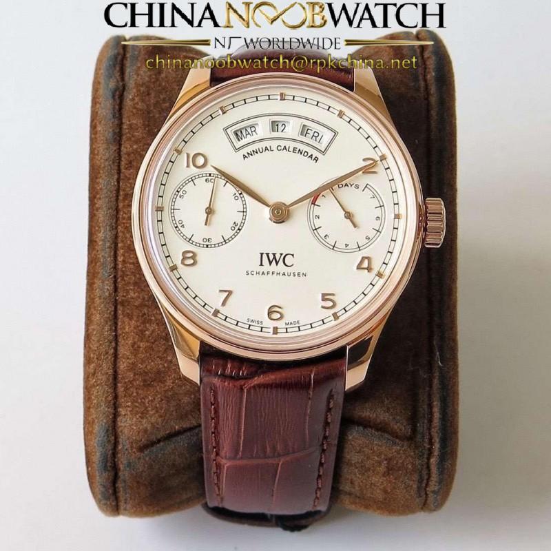 Replica IWC Portugieser Annual Calendar IW503504 ZF Rose Gold White Dial Swiss 52850