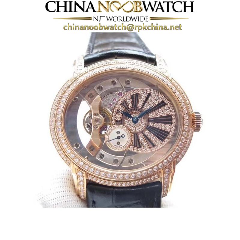 Replica Audemars Piguet Royal Millenary 4101 15350 V9 Rose Gold & Diamonds Rose Gold Skeleton Dial Swiss 4101