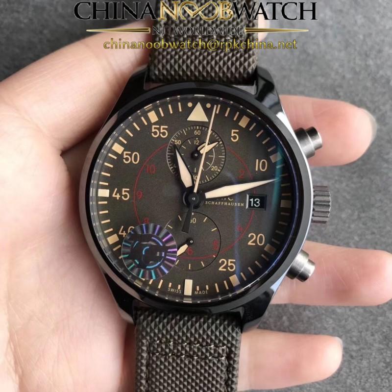 Replica IWC Pilot Top Gun Miramar Chronograph IW389002 ZF Ceramic Anthracite Dial Swiss 7750