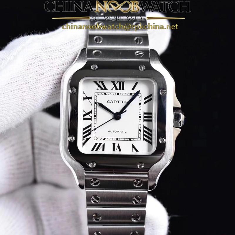 Replica Cartier Santos De Cartier Medium Automatic WSSA0010 GF Stainless Steel White Dial M9015