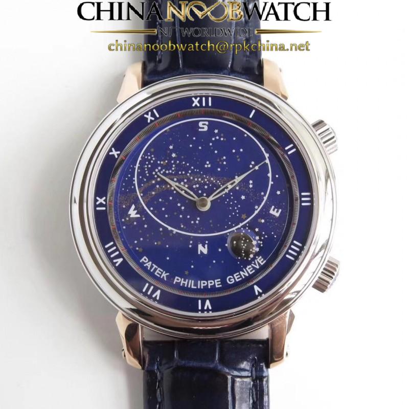 Replica Patek Philippe Grand Complications Sky Moon Celestial 5102PR Noob Rose Gold Blue Dial Swiss 240 LU CL C