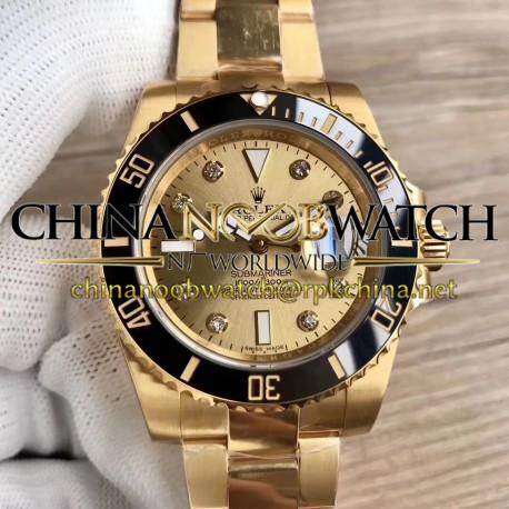 Replica Rolex Submariner Date 116618LN BP Yellow Gold Champagne Dial Swiss 2836-2