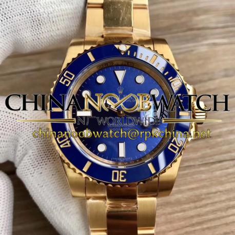 Replica Rolex Submariner Date 116618LB BP Yellow Gold Blue Dial Swiss 2836-2