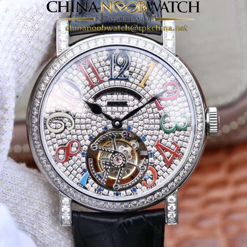 Replica Franck Muller Round Color Dreams Tourbillon TWL Stainless Steel & Diamonds Diamond Dial Swiss Tourbillon