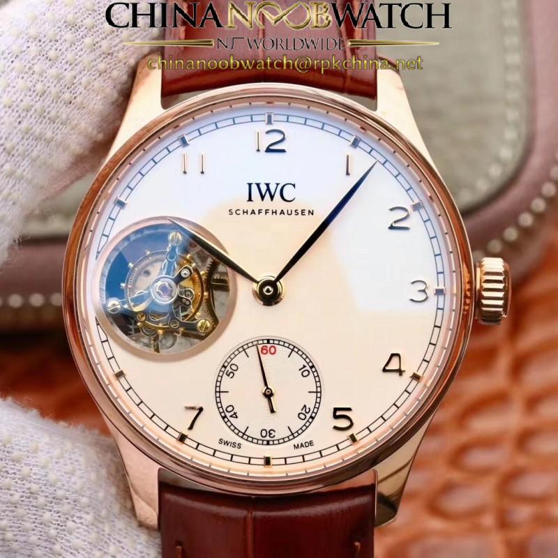 Replica IWC Portugieser Tourbillon IW546302 ZF Rose Gold White Dial Swiss Tourbillon