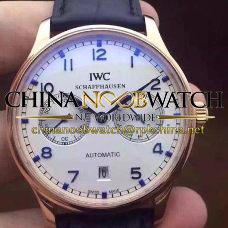 Replica IWC Portuguese IW500704 Power Reserve Rose Gold White Dial Blue Markers Swiss IWC 52010