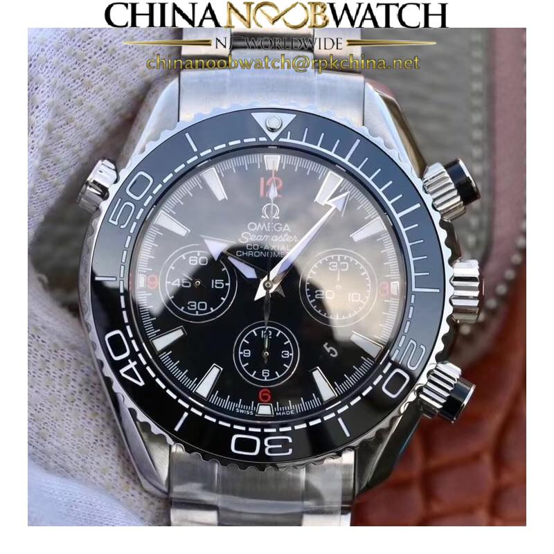 Replica Omega Seamaster Planet Ocean 600M Chronograph 232.30.46.51.01.003 Noob Stainless Steel Black Dial Swiss 7750