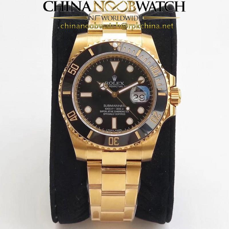 Replica Rolex Submariner Date 116618LN VR Stainless Steel With 18K Yellow Gold Wrapped Black Dial Swiss 2836-2