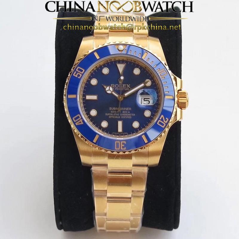 Replica Rolex Submariner Date 116618LB VR Stainless Steel With 18K Yellow Gold Wrapped Blue Dial Swiss 2836-2