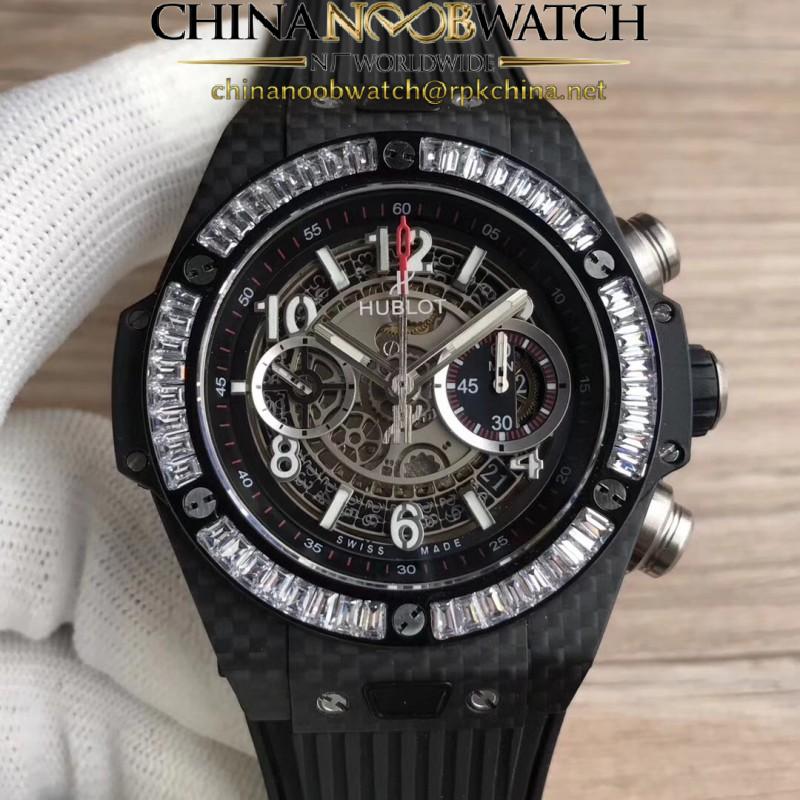 Replica Hublot Big Bang Unico Carbon 411.QX.1170.RX 3AF Carbon Fiber & Diamond Skeleton Dial Swiss HUB1242