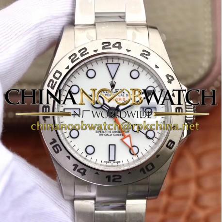 Replica Rolex Explorer II 216570 JF V3 Stainless Steel White Dial Swiss 2836-2