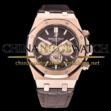 Replica Audemars Piguet Royal Oak Chronograph 26331 OM Rose Gold Chocolate Dial Swiss 7750