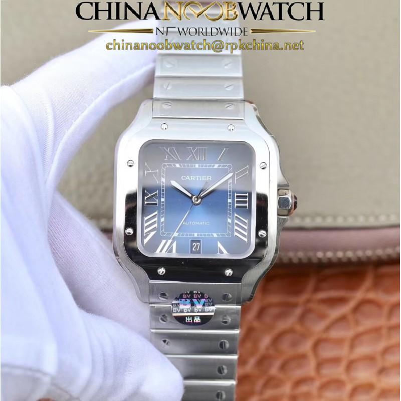 Replica Cartier Santos De Cartier Large Automatic WSSA0009 BV Stainless Steel Blue Dial M9015